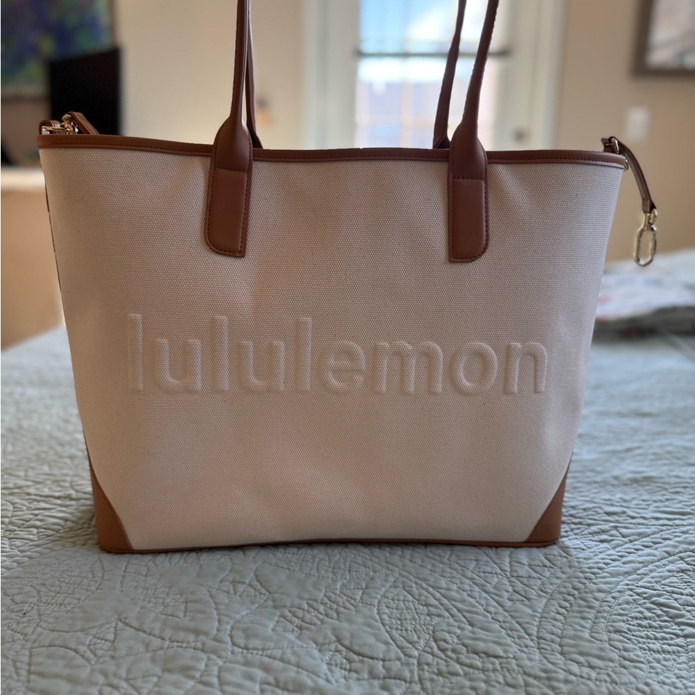 lululemon athletica Tan and Brown Tote Bag